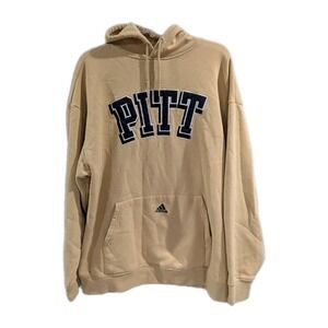 Adidas Pitt Panthers Hoodie Men's Size Large Yellow Sweatshirt Y2K Cotton
